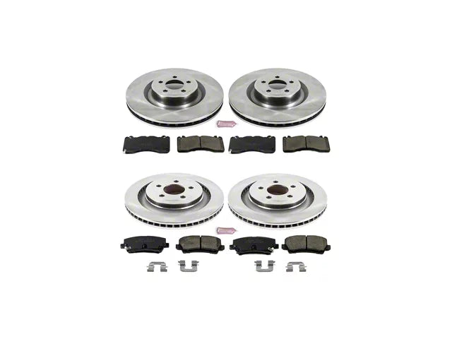 2015-2023 Mustang GT w/ Performance Pack PowerStop OE Replacement Brake Rotor and Pad Kit; Front and Rear