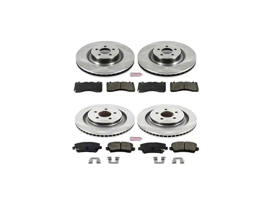 2015-2023 Mustang GT w/ Performance Pack PowerStop OE Replacement Brake Rotor and Pad Kit; Front and Rear