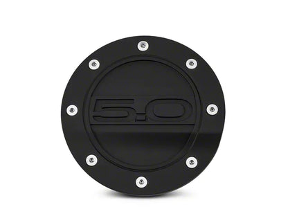 2015-2023 Mustang Competition Series Fuel Door with 5.0 Logo; Black