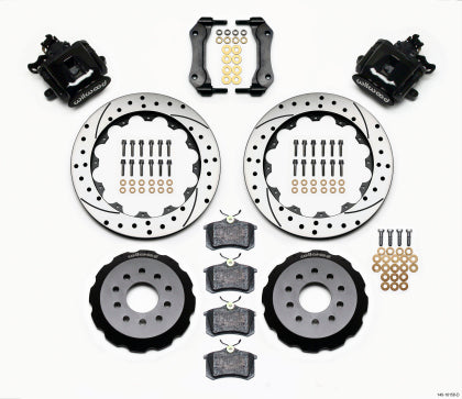 1994-2004 Wilwood CPB Rear Big Brake Kit with Drilled and Slotted Rotors; Black Calipers