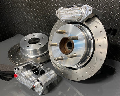 2015-23 Mustang Rear Pro Street Brake Kit With Dimpled and Slotted Rotors for AED Knuckles - Aerospace Components