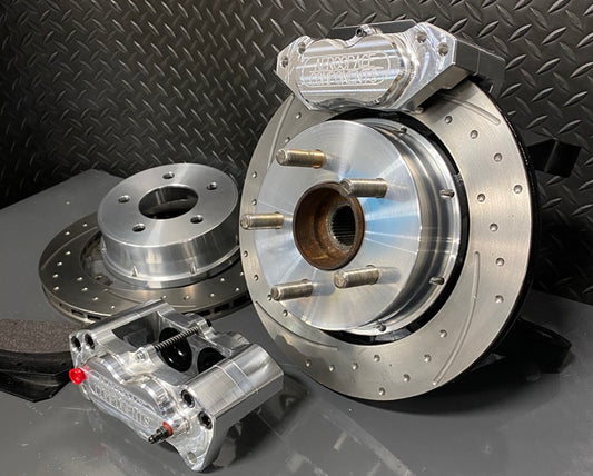 2015-23 Mustang Rear Pro Street Brake Kit With Dimpled and Slotted Rotors for AED Knuckles - Aerospace Components