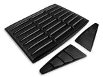 2005-2014 Vintage Style Rear Window and Quarter Window Louver Kit; Matte Black