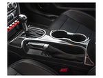 2015-2023 Mustang Shifter Plate with Stainless Trim; Carbon Fiber