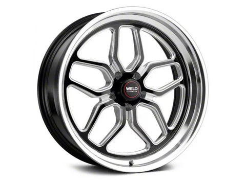 1979-2025 WELD Performance Laguna Drag Gloss Black Milled Wheel; Front Only; 17x5; -21mm Offset