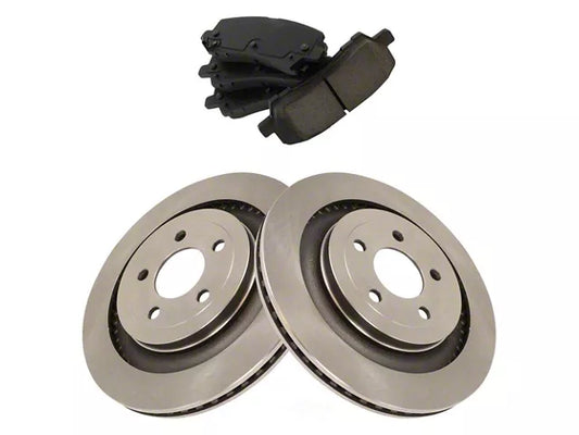 2015-2023 Mustang GT, EcoBoost w/ Performance Pack Ceramic Brake Rotor and Pad Kit; Rear