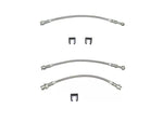 1996-1998 Mustang GT Fine Lines Braided Stainless Complete Brake Hose Kit; Front and Rear