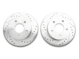 1994-2004 C&L Super Sport Cross-Drilled and Slotted Rotors; Rear Pair