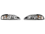 1994-1998 Euro Crystal Headlights; Chrome Housing; Clear Lens