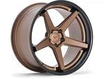 2015-2025 Ferrada Wheels FR3 Matte Bronze with Gloss Black Lip Wheel; Rear Only; 19x10.5; 43mm Offset