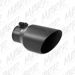 2.50-Inch Tailpipe MBRP Angled Cut Dual Wall Exhaust Tip; 4-Inch; Black