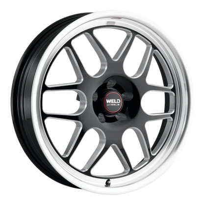 2015-2020 Shelby GT350 / 2020-2022 Shelby GT500 / 2024+ Dark Horse Weld Racing Solana Drag 1-Piece Gloss BLK MIL DIA Wheel - 20x5 with 5x114.3 Bolt, 1.5BS, ET -38