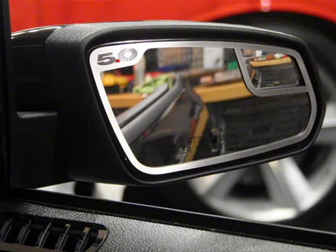 2011-2014 Brushed Side Mirror Trim with 5.0 Logo