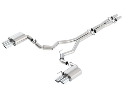 18-23 Mustang GT w/o Active Borla S-Type Cat-Back Exhaust with Chrome Tips