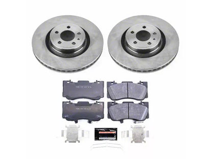 2015-2020 Mustang GT w/o Performance Pack, EcoBoost w/ Performance Pack PowerStop Track Day Brake Rotor and Pad Kit; Front