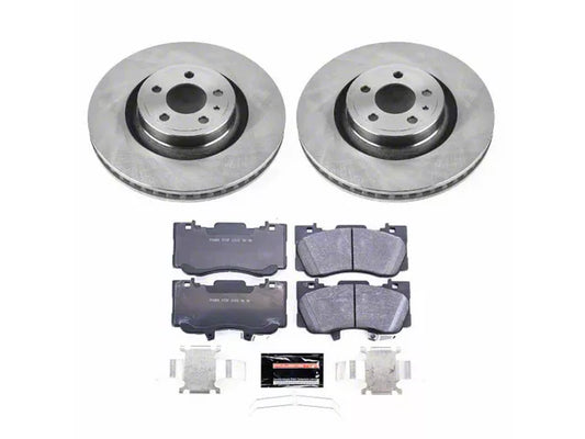 2015-2020 Mustang GT w/o Performance Pack, EcoBoost w/ Performance Pack PowerStop Track Day Brake Rotor and Pad Kit; Front