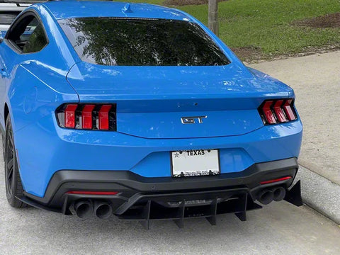 2024-2025 Mustang w/ Active Exhaust HDPE Rear Diffuser V3; Matte Black