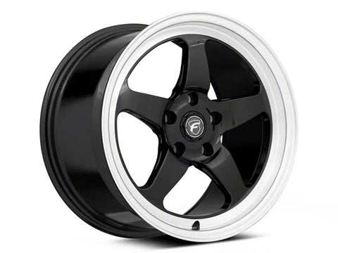 2005-2025 Forgestar D5 Drag Black Machined Wheel; Rear Only; 17x10; 50mm Offset