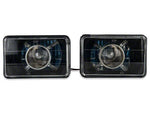 1979-1986 Projector Headlights; Black Housing; Clear Lens