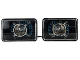 1979-1986 Projector Headlights; Black Housing; Clear Lens