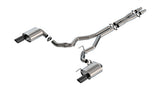 2024-2025 Mustang GT w/o Active Exhaust Borla ATAK Cat-Back Exhaust with Black Chrome Tips