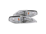 1994-1998 Crystal Headlights; Chrome Housing; Clear Lens