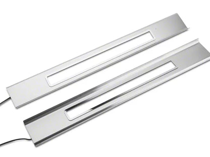 2015-2023 Mustang SpeedForm Illuminated Door Sill Plate Covers; Blue