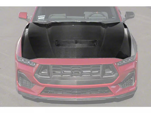 2024-2025 Mustang GT, Dark Horse Factory Style Hood with Vent Insert; Carbon Fiber