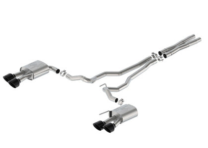 2024-2025 Mustang GT w/o Active Ford Performance Extreme Non-Active Cat-Back Exhaust with Black Chrome Tips and Dark Horse Quad Tip Rear Valance