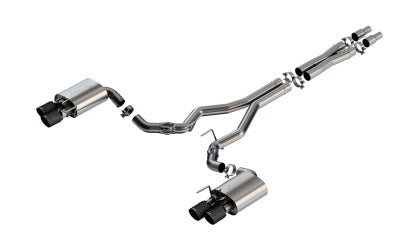 24-25 Mustang GT w/ Active Borla ATAK Cat-Back Exhaust with Carbon Fiber Tips