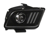 2005-2009 DRL Projector Headlights; Black Housing; Clear Lens