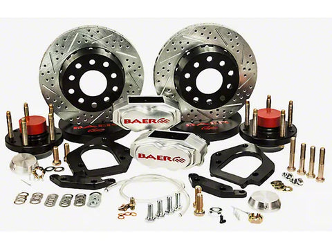 1979-1993 Mustang Baer SS4+ Deep Stage Drag Race Front Big Brake Kit with 11-Inch Rotors; Clear Calipers