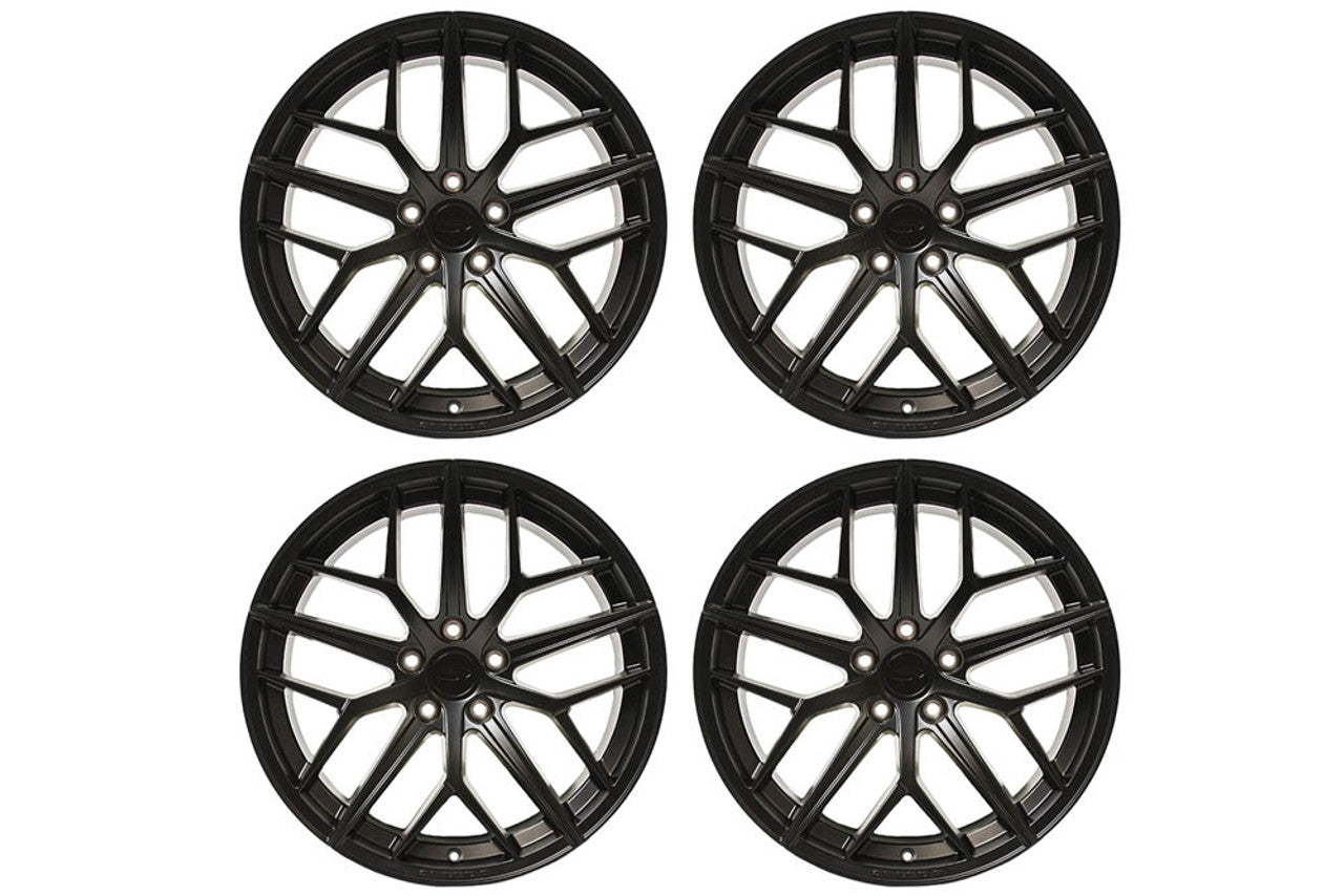 2005-2023 Steeda Mustang Trident Satin Black Staggered Street Wheel Package - 19x10/11