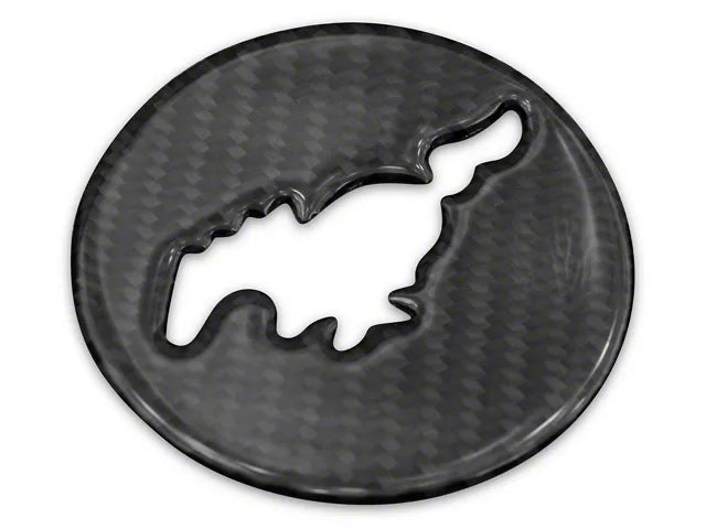 2015-2023 Mustang SpeedForm Steering Wheel Center Badge Accent Trim; Domed Carbon Fiber