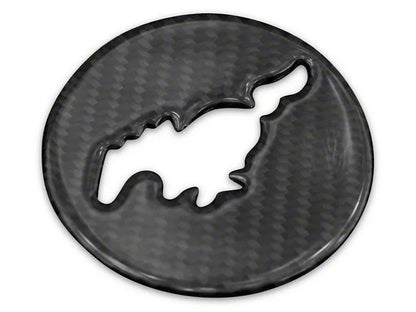 2015-2023 Mustang SpeedForm Steering Wheel Center Badge Accent Trim; Domed Carbon Fiber