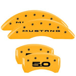 2015-2023 Mustang GT w/ Performance Pack MGP Brake Caliper Covers with 5.0 Logo; Yellow; Front and Rear