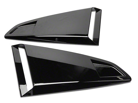 2015-2023 Mustang Quarter Window Scoops; Gloss Black