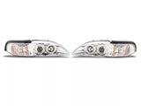 1994-1998 Dual Halo Projector Headlights; Chrome Housing; Clear Lens