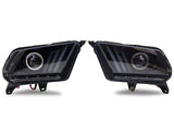 2010-2012 W/ Halogen Headlights Sequential Projector Headlights; Gloss Black Housing; Smoked Lens