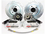 1979-1986 Mustang w/ SN95 Spindles Master Power Brakes Pro Driver Series Front Disc Brake Conversion Kit; Clear Billet Aluminum Calipers