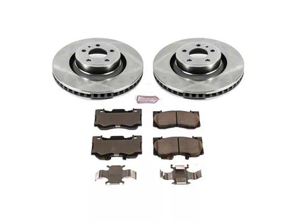 2015-2020 Mustang GT w/o Performance Pack, EcoBoost w/ Performance Pack PowerStop OE Replacement Brake Rotor and Pad Kit; Front