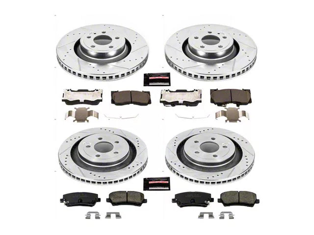 15-20 Mustang GT w/o Performance Pack; EcoBoost w/ Performance PackPowerStop Z23 Evolution Sport Brake Rotor and Pad Kit; Front and Rear