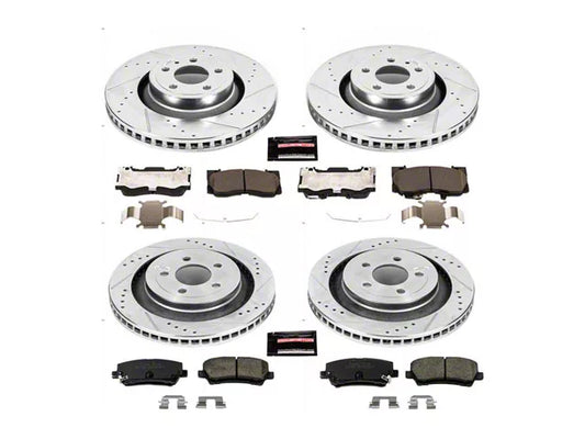 15-20 Mustang GT w/o Performance Pack; EcoBoost w/ Performance PackPowerStop Z23 Evolution Sport Brake Rotor and Pad Kit; Front and Rear