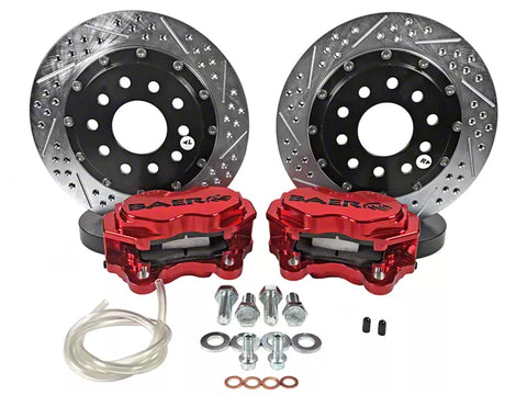 2015-2023 Mustang Baer SS4+ Deep Stage Rear Big Brake Kit with 11.625-Inch Rotors; Fire Red Calipers