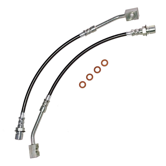 1999-2004 Mustang J&M Stainless Steel Teflon Brake Hose Kit; Front