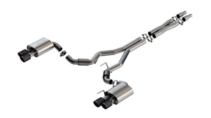 2024-2025 Mustang GT w/o Active Borla S-Type Cat-Back Exhaust with Quad Carbon Fiber Tips