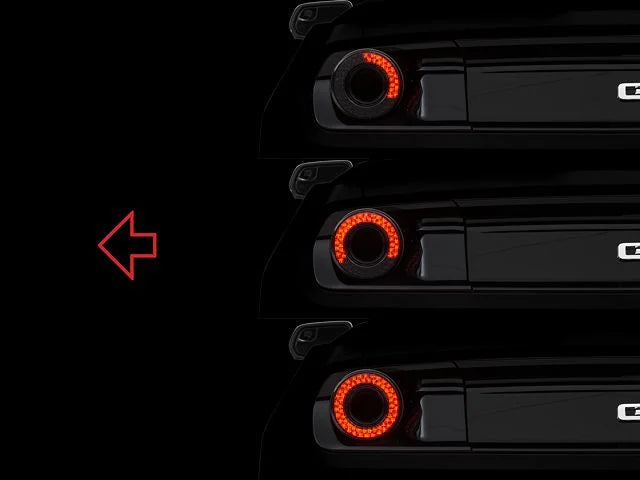 2015-2023 Mustang Raxiom Halo LED Tail Lights Gloss Black Housing Smoked Lens