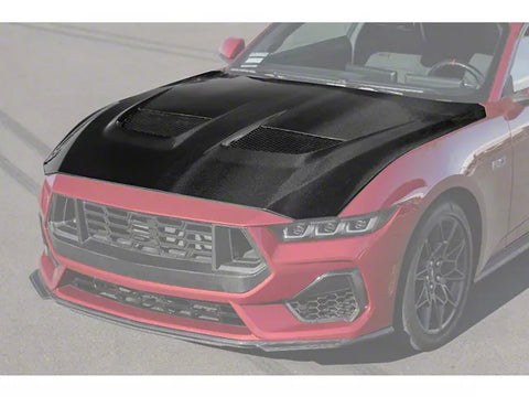 2024-2025 Mustang GTD Style Vented Hood; Carbon Fiber