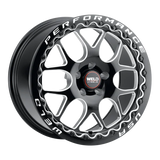 2005-2026 Mustang Weld Racing Solana Beadlock 1-Piece Gloss BLK MIL DIA Wheel - 17x10 with 5x114.3 Bolt, 7.38BS, ET 48