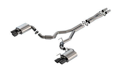 2024-2025 Mustang GT w/ Active Borla S-Type Cat-Back Exhaust with Black Chrome Tips